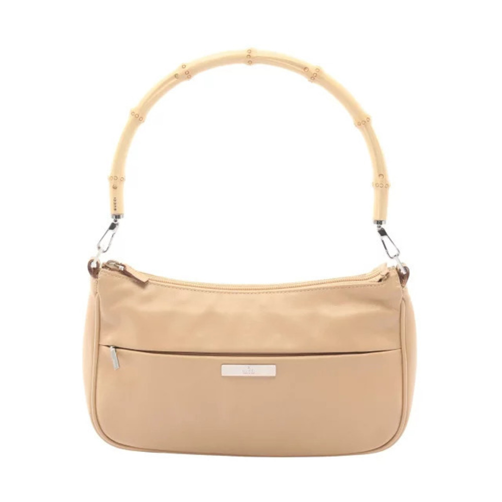 Gucci Bamboo Handbag Leather Beige Cream